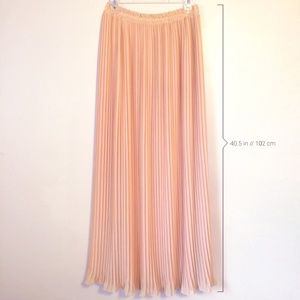 Pleated Nude/Beige Maxi Skirt